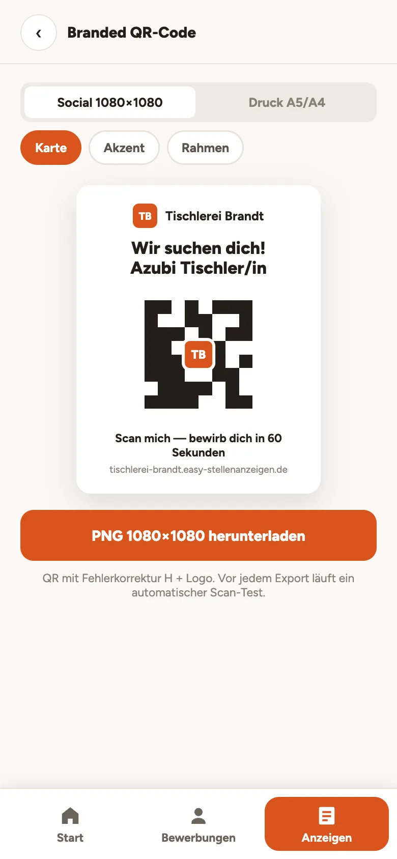 QR-Code-Druckvorlage