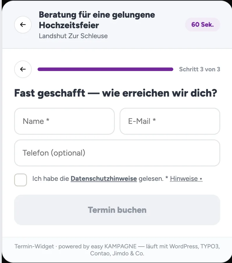 Kontakt und fertig